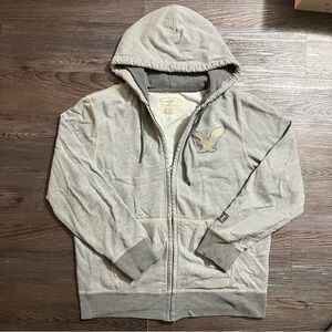 American Eagle Outfitters Tan Zip-Up Hoodie